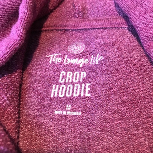 CROPPED WINE HOODIE PULLOVER TUE DYE SEAMS SIZE M - Picture 5 of 5